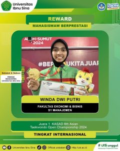 Juara 1 KASAD 6th Asian Taekwondo Open Championship 2024 (Internasional)