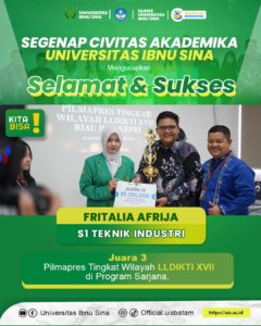 Inovasi AQUA-SPIN Antarkan Fritalia, Mahasiswa UIS Raih Juara III Pilmapres 2026